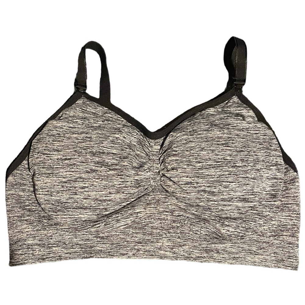 NWOT Full Busted Seamless Nursing & Maternity Bra in Black Spacedye